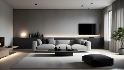 Photo interior modern design room 3d illustration