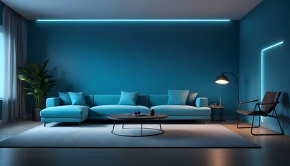 Photo interior modern design room 3d illustration