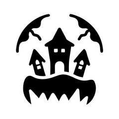 Vector Illustration of Halloween Haunt Icon on Transparent Background