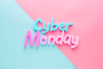 Text Cyber Monday on pastel background