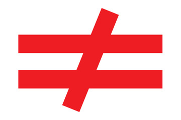 Inequality sign symbol icon vector set.