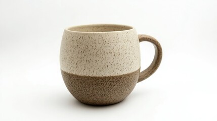 Ceramic Mug with Speckled Glaze and Rounded Shape