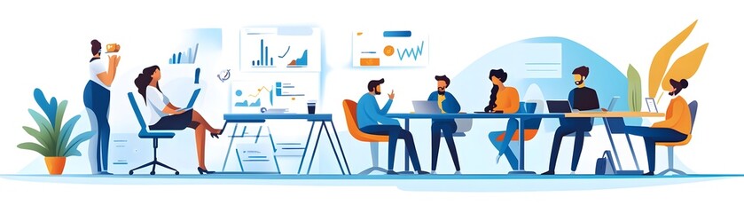 Business Team Meeting in Modern Office.