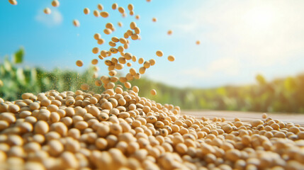 Soybeans Falling onto Pile.