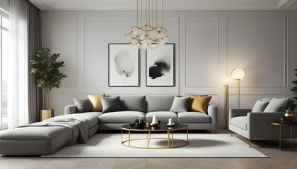 Photo interior modern design room 3d illustration
