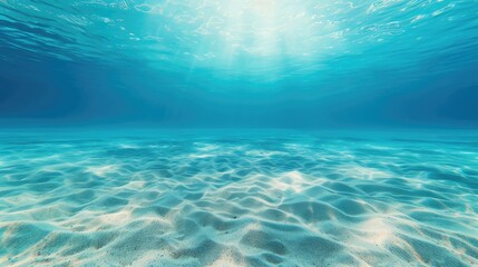 Obraz premium Blue Ocean Background with Sandy Seafloor