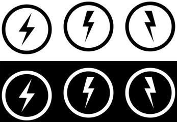 Bold electric black and white contrast symbol lighting icons.