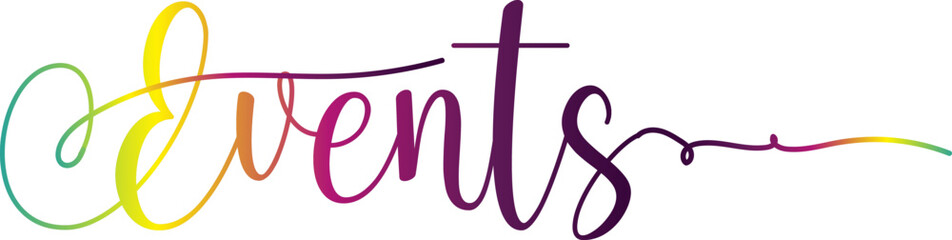 Obraz premium events text, events gradient color, events vector