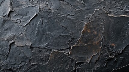 Black stone surface with a rough, matte texture, featuring slight imperfections and weathering