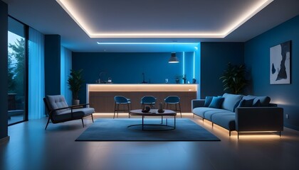 Photo interior modern design room 3d illustration