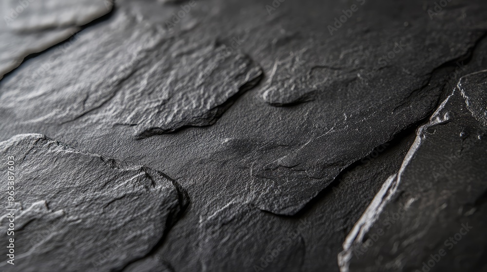 Poster matte black stone surface with a soft texture, featuring slight variations in tone and subtle patter