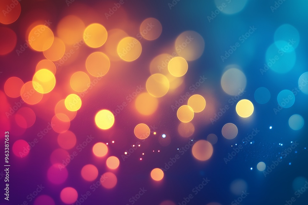 Poster abstract colorful bokeh background with blurred lights.