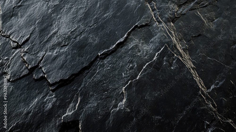 Poster smooth black stone with a slightly glossy finish, showing faint natural patterns and a subtle textur