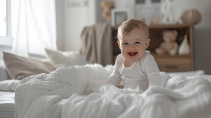 Fototapeta premium The Baby with Joyful Smile.