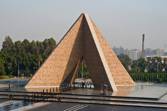 The Unknown Soldier Memorial Cairo Egypt | Monument of Martyrs in Nasr City Pyramid Design   