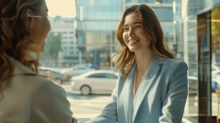 Obraz premium The Businesswomen Engaging Smiles