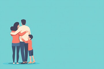 Fototapeta premium A Family United: A heartwarming embrace of love, warmth, and togetherness, symbolizing the unbreakable bond of family.