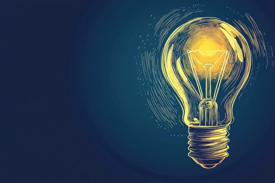 A Brilliant Idea: The Glow of Inspiration in a Hand-Drawn Lightbulb