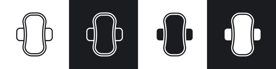 Sanitary pad icon in filled and stroke