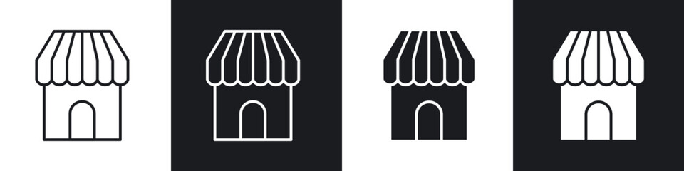 Shop icon in filled and stroke