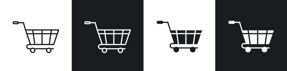 Shopping icon in filled and stroke