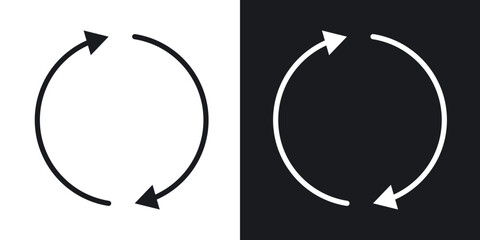 Synchronization icon in filled and stroke