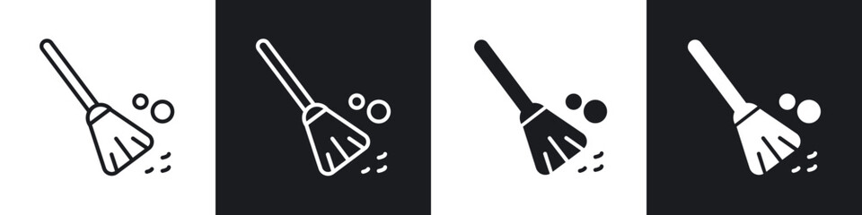 Sweeping icon in thin outlined.