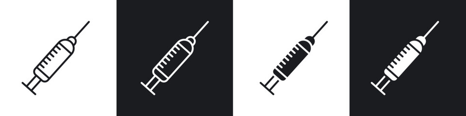 Syringe icon in filled and stroke