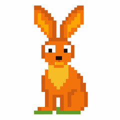 Fototapeta premium Pixel Art of a Cute and Colorful Cartoon Animal with Big Ears
