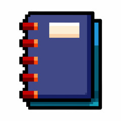 Fototapeta premium Pixel Art Style Spiral Notebook Icon Retro Digital Illustration