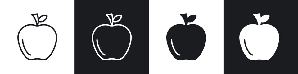 Apple icon in filled and stroke