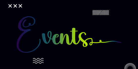 events text, events gradient color, events vector