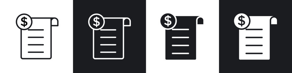 Billing icon in filled and stroke