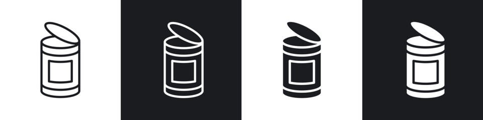 Canned food icon in filled and stroke