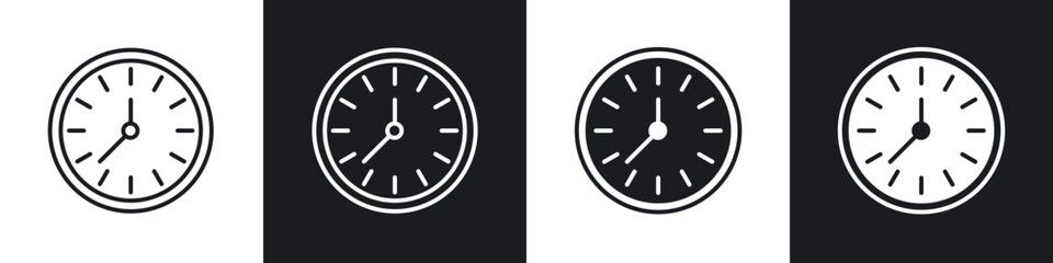 Clock icon in filled and stroke