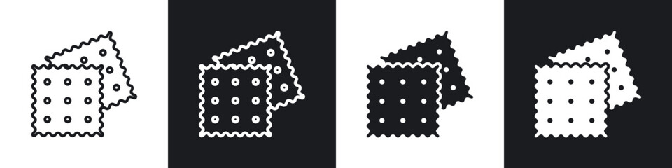 Crackers icon in filled and stroke