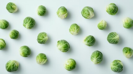 A Scattered Arrangement of Fresh Brussels Sprouts
