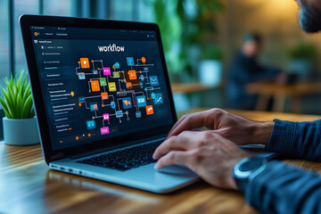 Les hommes d'affaires utilisent la technologie d'intelligence artificielle IA pour am&eacute;liorer l'analyse des donn&eacute;es sur l'efficacit&eacute; du travail et des outils efficaces. Lib&eacute;rer le potentiel de travail 