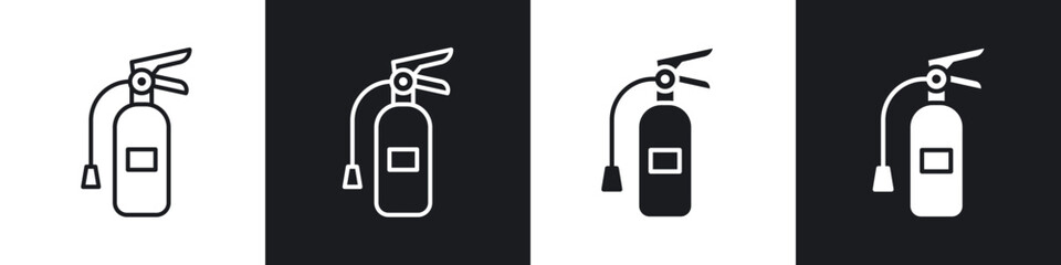 Fire extinguisher icon in filled and stroke
