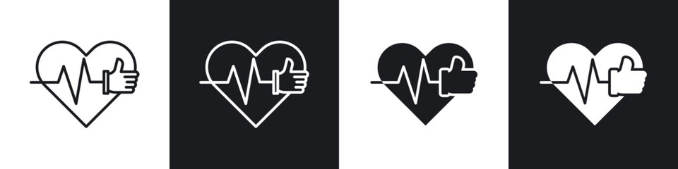 Good health icon in filled and stroke