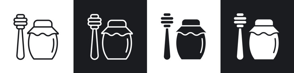 Honey jar icon in filled and stroke