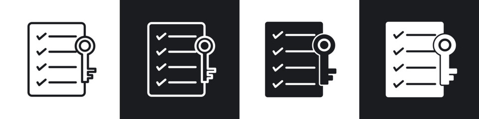 Key takeaway icon in filled and stroke