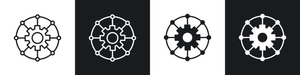 Multichannel marketing icon in filled and stroke