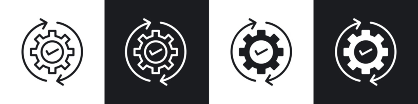 Optimization icon in filled and stroke