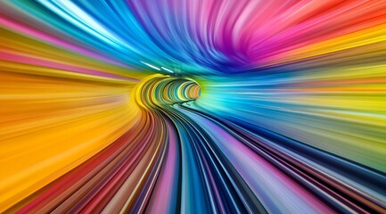 Abstract Rainbow Tunnel Background