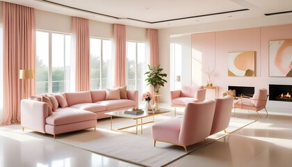 Fototapeta premium Photo interior modern design room 3d illustration