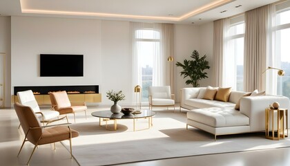 Fototapeta premium Photo interior modern design room 3d illustration