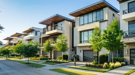 Modern threestory homes near Panorama Park in Richardson North Dallas. Concept Real Estate, Residential Properties, Three-Story Homes, Panorama Park, Richardson North Dallas 