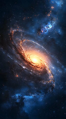 Cosmic Dance - Spiral Galaxy Illustration
