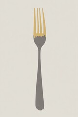 Stylized Fork on Simple Background